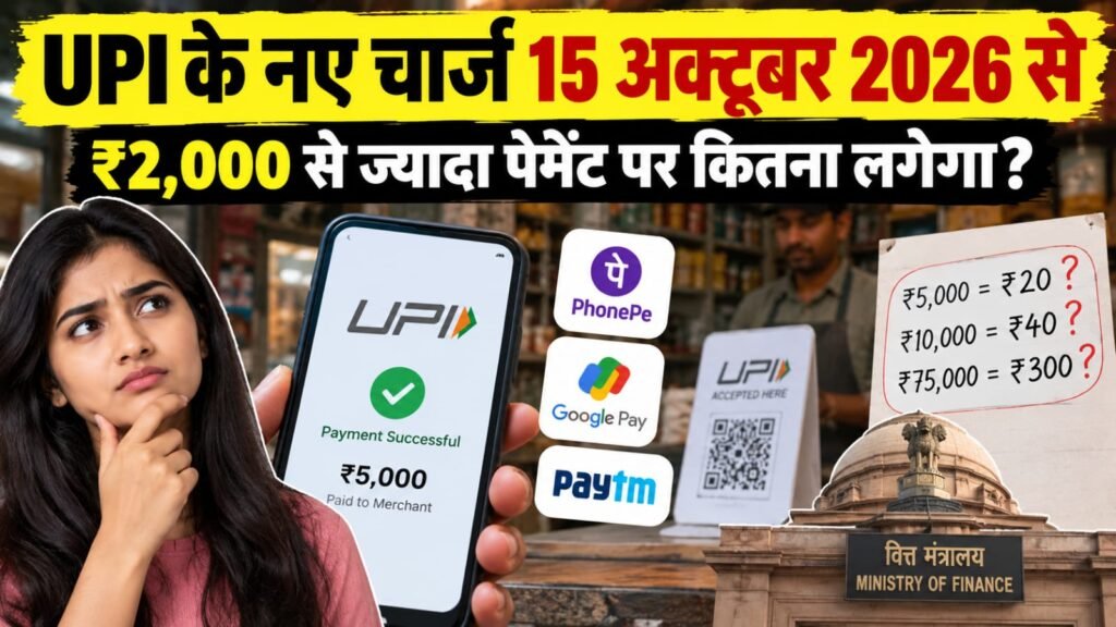 UPI New Charges 15 October 2026: ₹2,000 से ज्यादा Payment पर कितना लगेगा MDR Charge?