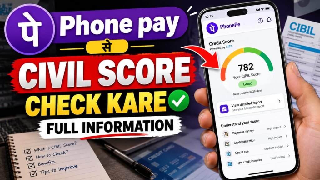 PhonePe से Free CIBIL Score कैसे चेक करें? Step-by-Step Guide